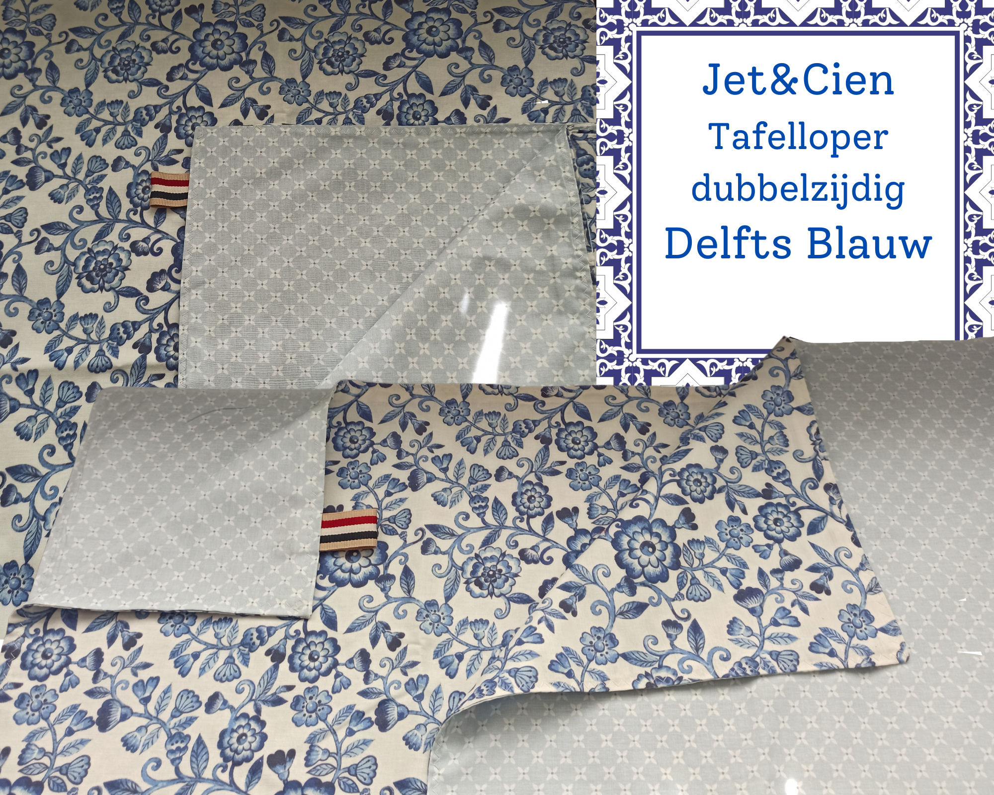 afgunst lid Steil Tafelloper Delfts Blauw - set van twee - JETenCien